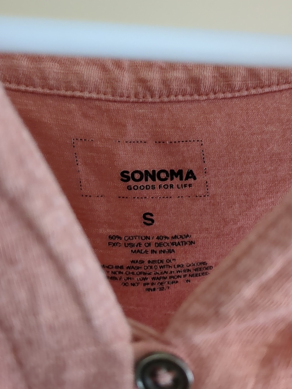 Small Sonoma Ombre Top Dip Dye Peach Salmon Color - Picture 4 of 9